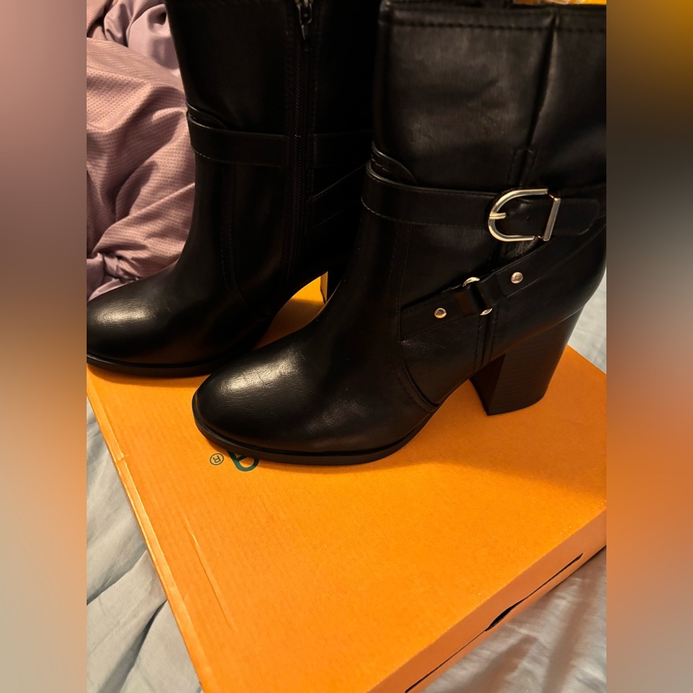 Black Leather Ankle Boots